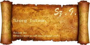 Szorg István névjegykártya