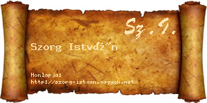 Szorg István névjegykártya